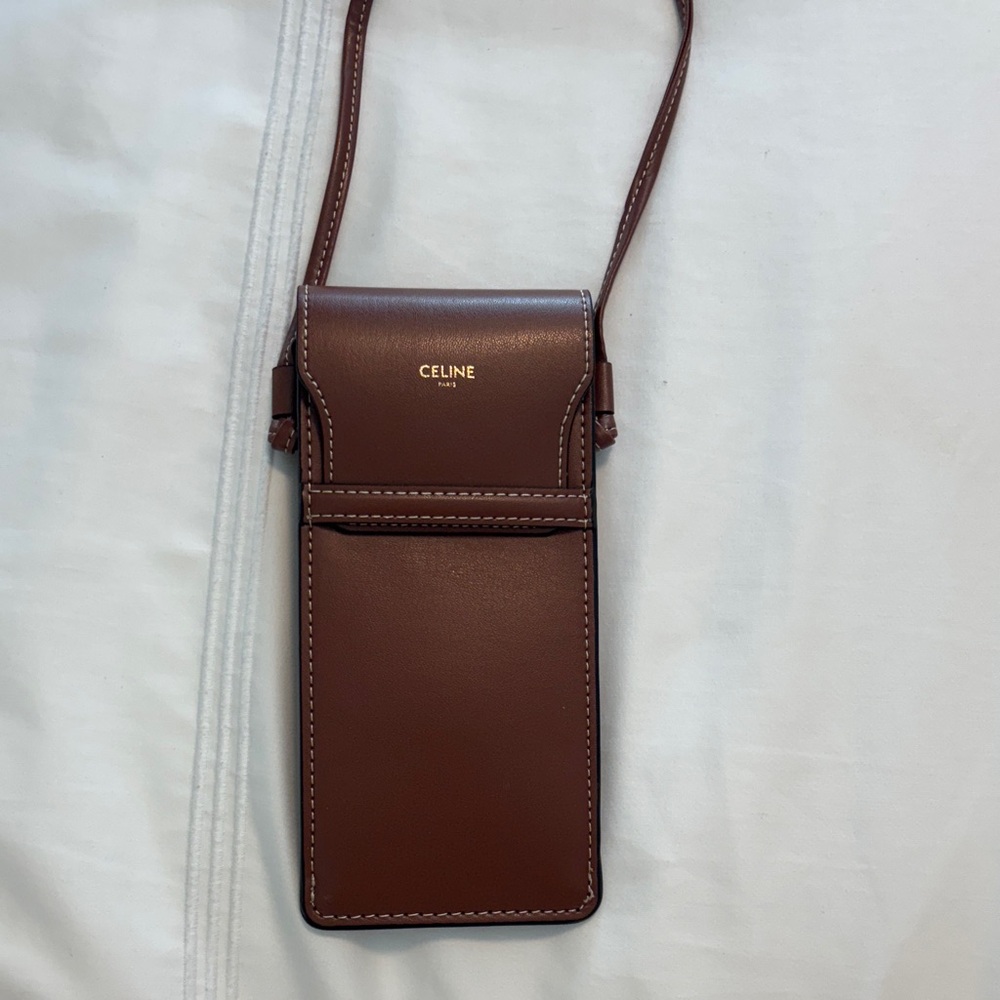 Celine Tan Leather Sunglasses Case